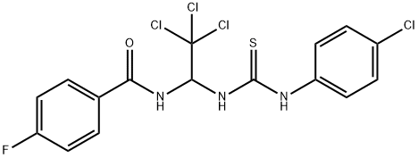 4-fluoro-N-(2,2,2-trichloro-1-{[(4-chloroanilino)carbothioyl]amino}ethyl)benzamide 化学構造式