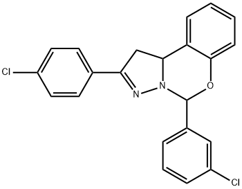 5-(3-chlorophenyl)-2-(4-chlorophenyl)-1,10b-dihydropyrazolo[1,5-c][1,3]benzoxazine,302914-18-7,结构式