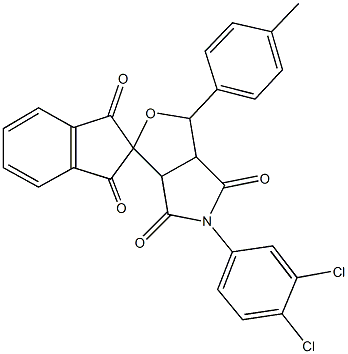 5-(3,4-dichlorophenyl)-3-(4-methylphenyl)dihydro-1',3',4,6(2'H,3H,5H)-tetraoxo-1H-furo[3,4-c]pyrrole-1-spiro-2'-(1'H)-indene Struktur