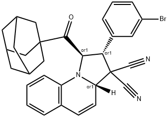 1-(1-adamantylcarbonyl)-2-(3-bromophenyl)-1,2-dihydropyrrolo[1,2-a]quinoline-3,3(3aH)-dicarbonitrile Structure