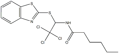 N-[1-(1,3-benzothiazol-2-ylsulfanyl)-2,2,2-trichloroethyl]hexanamide Structure