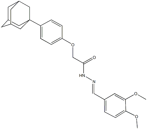 2-[4-(1-adamantyl)phenoxy]-N'-(3,4-dimethoxybenzylidene)acetohydrazide 化学構造式