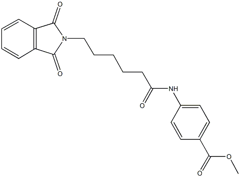 methyl 4-{[6-(1,3-dioxo-1,3-dihydro-2H-isoindol-2-yl)hexanoyl]amino}benzoate Struktur