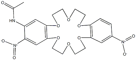 N-{3,13-bisnitro-6,7,9,10,17,18,20,21-octahydrodibenzo[b,k][1,4,7,10,13,16]hexaoxacyclooctadecin-2-yl}acetamide,302929-52-8,结构式