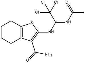 302934-32-3 2-{[1-(acetylamino)-2,2,2-trichloroethyl]amino}-4,5,6,7-tetrahydro-1-benzothiophene-3-carboxamide