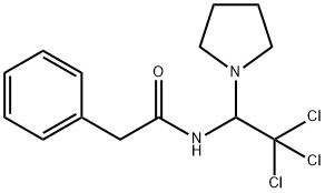 2-phenyl-N-(2,2,2-trichloro-1-pyrrolidin-1-ylethyl)acetamide Struktur