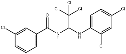 3-chloro-N-[2,2,2-trichloro-1-(2,4-dichloroanilino)ethyl]benzamide Struktur