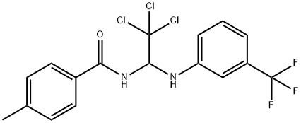 4-methyl-N-{2,2,2-trichloro-1-[3-(trifluoromethyl)anilino]ethyl}benzamide 化学構造式