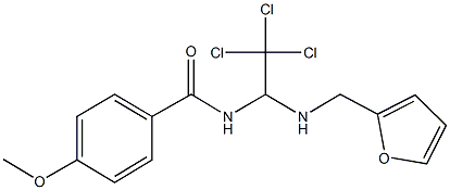 4-methoxy-N-{2,2,2-trichloro-1-[(2-furylmethyl)amino]ethyl}benzamide Struktur