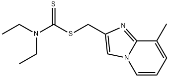 (8-methylimidazo[1,2-a]pyridin-2-yl)methyl diethyldithiocarbamate 化学構造式