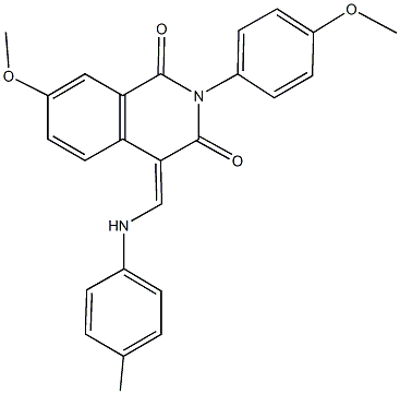 7-methoxy-2-(4-methoxyphenyl)-4-(4-toluidinomethylene)-1,3(2H,4H)-isoquinolinedione 结构式