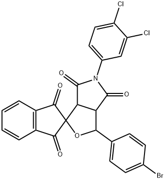 5-(3,4-dichlorophenyl)-1-(4-bromophenyl)-3a,6a-dihydrosprio[1H-furo[3,4-c]pyrrole-3,2'-(1'H)-indene]-1',3',4,6(2'H,3H,5H)-tetrone Structure