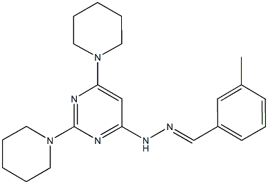 3-methylbenzaldehyde (2,6-dipiperidin-1-ylpyrimidin-4-yl)hydrazone Structure