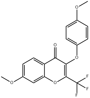 7-methoxy-3-(4-methoxyphenoxy)-2-(trifluoromethyl)-4H-chromen-4-one Structure
