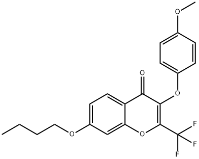 7-butoxy-3-(4-methoxyphenoxy)-2-(trifluoromethyl)-4H-chromen-4-one Structure