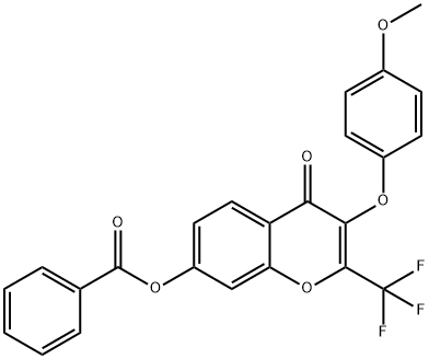 3-(4-methoxyphenoxy)-4-oxo-2-(trifluoromethyl)-4H-chromen-7-yl benzoate Structure