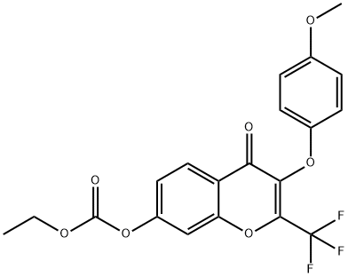 ethyl 3-(4-methoxyphenoxy)-4-oxo-2-(trifluoromethyl)-4H-chromen-7-yl carbonate|