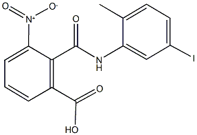 3-nitro-2-[(5-iodo-2-methylanilino)carbonyl]benzoic acid Struktur