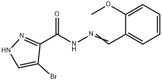 4-bromo-N'-(2-methoxybenzylidene)-1H-pyrazole-5-carbohydrazide 结构式