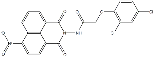 2-(2,4-dichlorophenoxy)-N-(6-nitro-1,3-dioxo-1H-benzo[de]isoquinolin-2(3H)-yl)acetamide Struktur