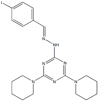 4-iodobenzaldehyde [4,6-di(1-piperidinyl)-1,3,5-triazin-2-yl]hydrazone Struktur