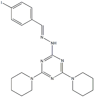 4-iodobenzaldehyde [4,6-di(1-piperidinyl)-1,3,5-triazin-2-yl]hydrazone Structure