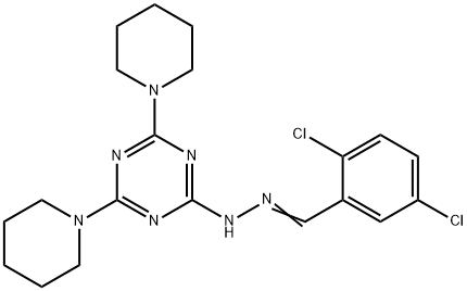 2,5-dichlorobenzaldehyde [4,6-di(1-piperidinyl)-1,3,5-triazin-2-yl]hydrazone Structure