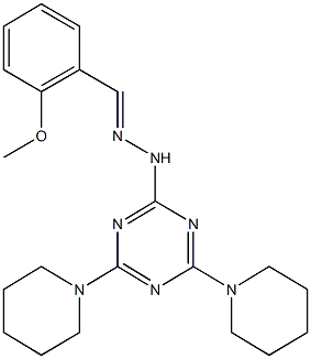 2-methoxybenzaldehyde [4,6-di(1-piperidinyl)-1,3,5-triazin-2-yl]hydrazone Structure