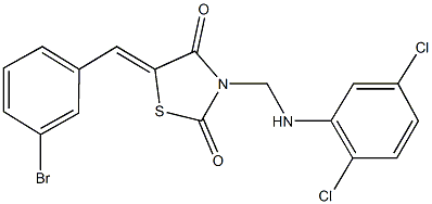 5-(3-bromobenzylidene)-3-[(2,5-dichloroanilino)methyl]-1,3-thiazolidine-2,4-dione,302955-72-2,结构式