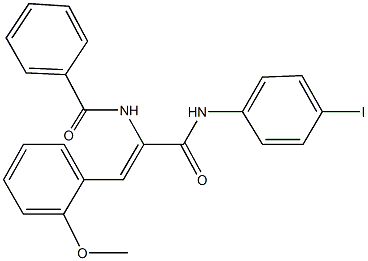 N-[1-[(4-iodoanilino)carbonyl]-2-(2-methoxyphenyl)vinyl]benzamide Structure