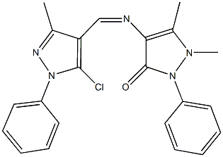 4-{[(5-chloro-3-methyl-1-phenyl-1H-pyrazol-4-yl)methylene]amino}-1,5-dimethyl-2-phenyl-1,2-dihydro-3H-pyrazol-3-one Structure