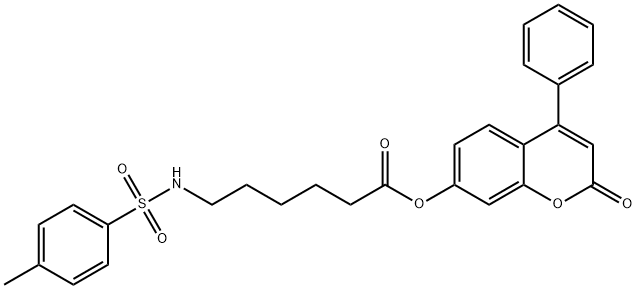 2-oxo-4-phenyl-2H-chromen-7-yl 6-{[(4-methylphenyl)sulfonyl]amino}hexanoate Structure