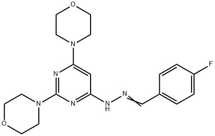 4-fluorobenzaldehyde (2,6-dimorpholin-4-ylpyrimidin-4-yl)hydrazone,303028-81-1,结构式