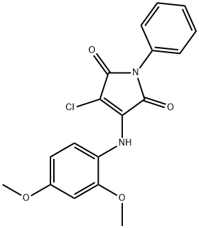 3-chloro-4-(2,4-dimethoxyanilino)-1-phenyl-1H-pyrrole-2,5-dione,303034-10-8,结构式