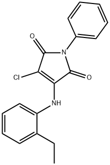 3-chloro-4-(2-ethylanilino)-1-phenyl-1H-pyrrole-2,5-dione,303034-14-2,结构式
