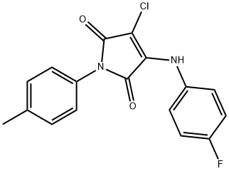 3-chloro-4-(4-fluoroanilino)-1-(4-methylphenyl)-1H-pyrrole-2,5-dione Structure