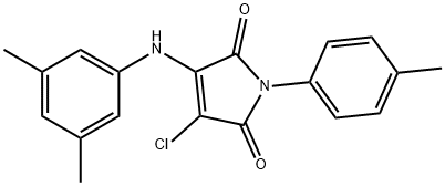 3-chloro-4-(3,5-dimethylanilino)-1-(4-methylphenyl)-1H-pyrrole-2,5-dione 化学構造式