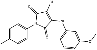 3-chloro-4-(3-methoxyanilino)-1-(4-methylphenyl)-1H-pyrrole-2,5-dione 化学構造式