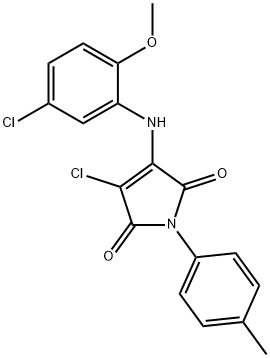 3-chloro-4-(5-chloro-2-methoxyanilino)-1-(4-methylphenyl)-1H-pyrrole-2,5-dione|