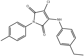 3-chloro-4-(4-ethylanilino)-1-(4-methylphenyl)-1H-pyrrole-2,5-dione,303034-35-7,结构式