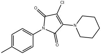 3-chloro-1-(4-methylphenyl)-4-piperidin-1-yl-1H-pyrrole-2,5-dione 化学構造式