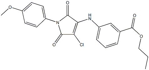 propyl 3-{[4-chloro-1-(4-methoxyphenyl)-2,5-dioxo-2,5-dihydro-1H-pyrrol-3-yl]amino}benzoate Structure