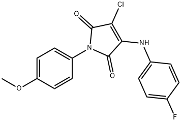 3-chloro-4-(4-fluoroanilino)-1-(4-methoxyphenyl)-1H-pyrrole-2,5-dione,303034-44-8,结构式