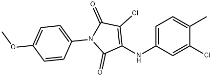 3-chloro-4-(3-chloro-4-methylanilino)-1-(4-methoxyphenyl)-1H-pyrrole-2,5-dione,303034-47-1,结构式