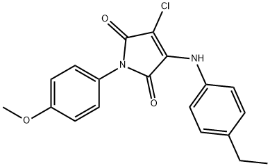 3-chloro-4-(4-ethylanilino)-1-(4-methoxyphenyl)-1H-pyrrole-2,5-dione 结构式