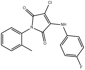 3-chloro-4-(4-fluoroanilino)-1-(2-methylphenyl)-1H-pyrrole-2,5-dione Structure