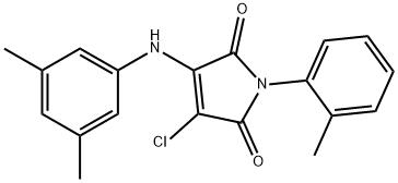 3-chloro-4-(3,5-dimethylanilino)-1-(2-methylphenyl)-1H-pyrrole-2,5-dione 结构式