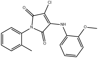 3-chloro-4-(2-methoxyanilino)-1-(2-methylphenyl)-1H-pyrrole-2,5-dione,303034-82-4,结构式