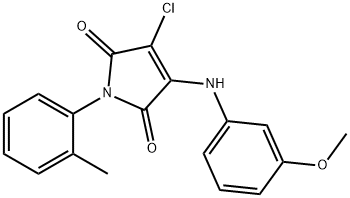 3-chloro-4-(3-methoxyanilino)-1-(2-methylphenyl)-1H-pyrrole-2,5-dione 结构式