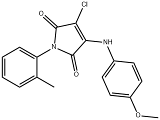 3-chloro-4-(4-methoxyanilino)-1-(2-methylphenyl)-1H-pyrrole-2,5-dione 化学構造式